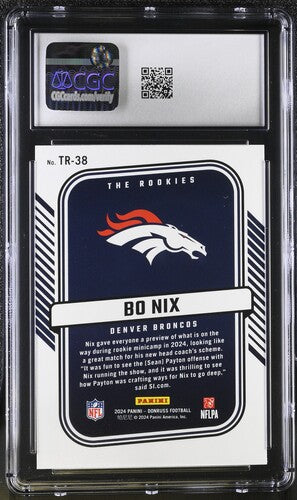 2024 Donruss The Rookies #TR-38 Bo Nix CGC 10 SC2
