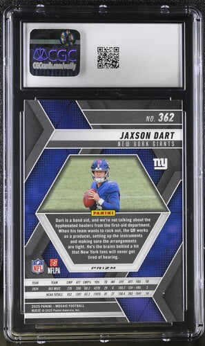 2025 Panini Mosaic #362 Jaxson Dart Silver CGC 10 SC2