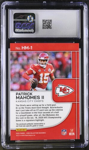 2025 Panini Icon Collection Mahomes Highlight Materials #HM-1 CGC 10 SC2