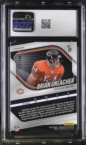 2025 Panini Prizm Black #19 Brian Urlacher Football CGC 9 SC2
