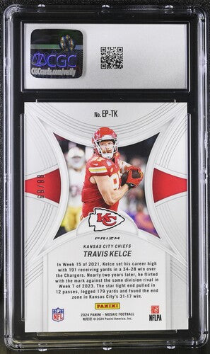 2024 Panini Mosaic Epic Performers #EP-TK Travis Kelce Reactive Yellow CGC 9 SC2