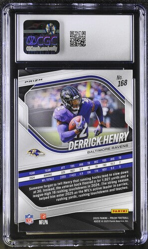 2025 PANINI PRIZM #168 DERRICK HENRY BLACK & RED CHECKER CGC 9 SC2