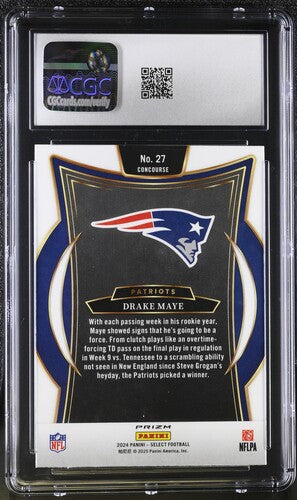 2024 Panini Select #27 Drake Maye Red & Yellow CGC10 SC2
