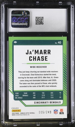 2024 Donruss Optic #40 Ja'Marr Chase Orange CGC 9 SC2