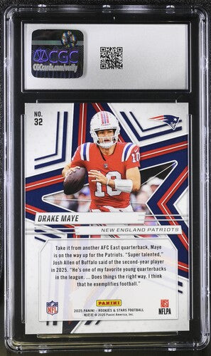 2025 Panini Rookies & Stars #32 Drake Maye Orange CGC 9 SC2