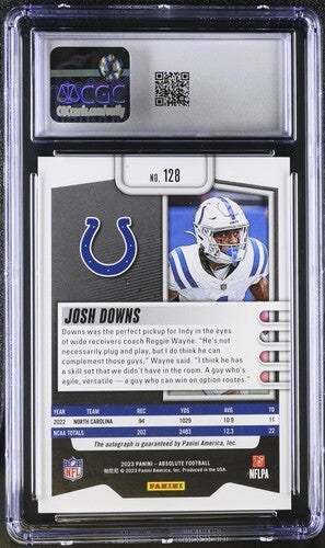 2023 Panini Absolute Signatures #128 Josh Downs Sprectrum Red CGC 10 AUTO 10 SC2