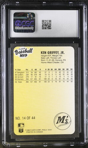 1990 FLEER MVPS #14 KEN GRIFFEY JR. CGC 9 SC4