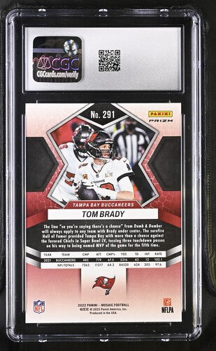 2022 Panini Mosaic #291 Tom Brady Reactive Orange CGC 9
