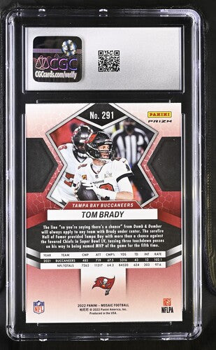 2022 Panini Mosaic #291 Tom Brady Mosaic CGC 9