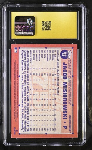 2026 TOPPS '91 JACOB MISIOROWSKI CGC PRISTINE 10 SC3