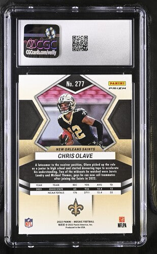 2022 Panini Mosaic #277 Chris Olave Silver CGC 7.5