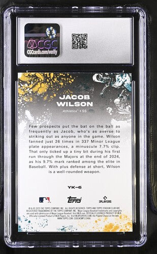 2025 Stadium Club Yours for the Taking #YK-6 Jacob Wilson CGC 9