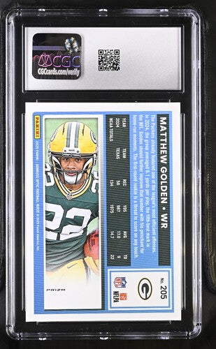 2025 Donruss Optic #205 Matthew Golden Blue Hyper CGC 9.5