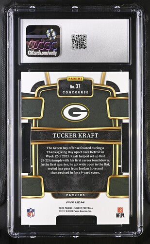 2023 PANINI SELECT DIE-CUT YELLOW & RED TUCKER KRAFT CGC 9 SC2