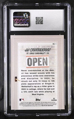 2025 Bowman Hobby Stars #HS-1 JJ Wetherholt CGC 9