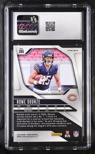 2024 Panini Prizm #385 Rome Odunze Lazer CGC 9