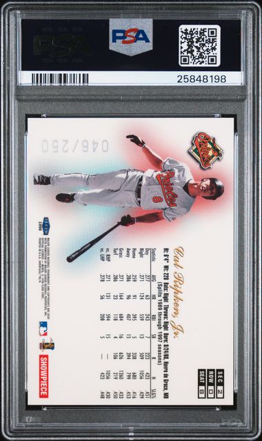 1998 Flair Showcase Cal Ripken Jr Row 0 046/250 #8 PSA 10