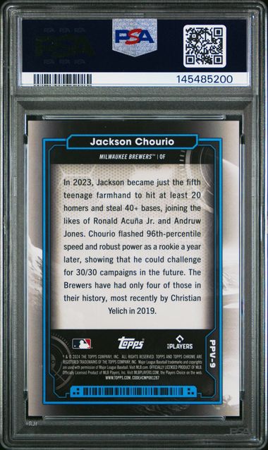 2024 TOPPS COSMIC CHROME PLANETARY PURSUIT #9 JACKSON CHOURIO PLANETARY PURSUIT-VENUS PSA 10 SC4