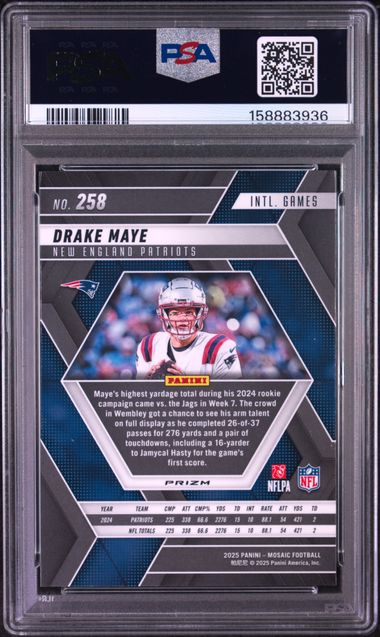 2025 PANINI MOSAIC #258 DRAKE MAYE HONEYCOMB PSA 10