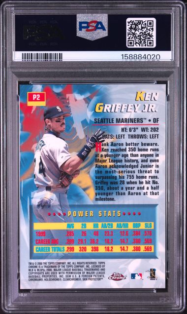 2000 TOPPS CHROME POWER PLAYERS #P2 KEN GRIFFEY JR. POWER PLAYERS PSA 9 SC4