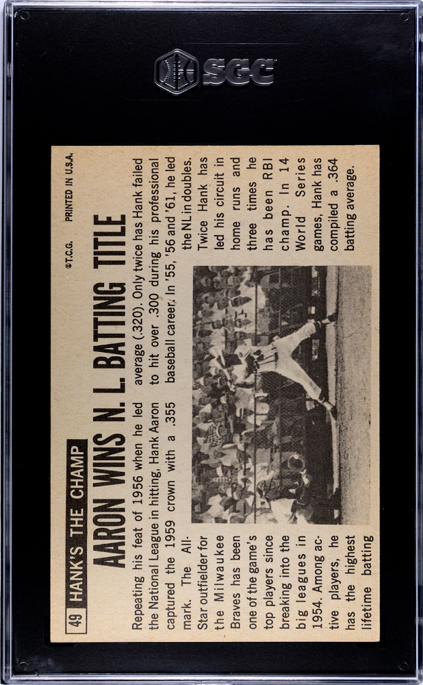 1964 Topps Giants Hank Aaron #49 SGC 5