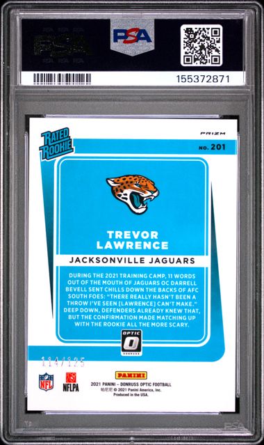 2021 PANINI DONRUSS OPTIC #201 TREVOR LAWRENCE SILVER CIRCLES PSA 10 SC2