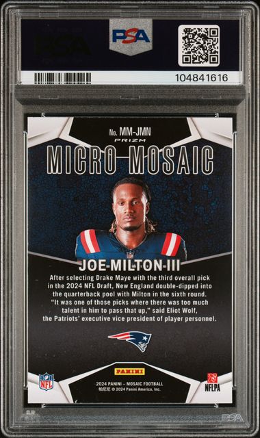 2024 Mosaic Joe Milton III Micro Mosaic PSA 10