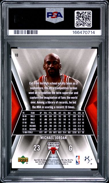 2005 SPx #10 MICHAEL JORDAN PSA 8