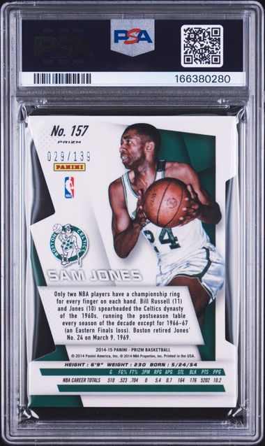 2014 PANINI PRIZM #157 SAM JONES PURPLE DIE-CUT PRIZM PSA 9 JR9272-29