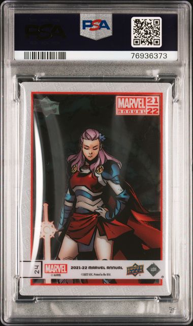 2021 UPPER DECK MARVEL ANNUAL #24 CAPTAIN BRITAIN CRYSTAL CLEAR PSA 9 SC7