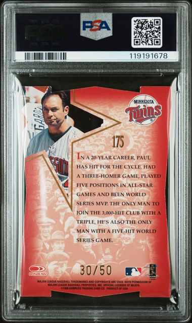 1998 Leaf Fractal Matrix Paul Molitor Diamond Axis 30/50 #175 PSA 6