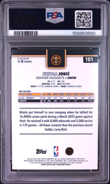 2025 TOPPS #101 NIKOLA JOKIC RAINBOW FOILBOARD