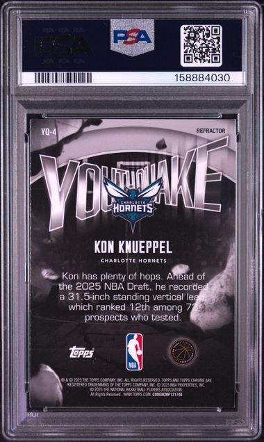 2025 TOPPS CHROME YOUTHQUAKE #YQ-4 KON KNUEPPEL YOUTHQUAKE-REFRACTOR