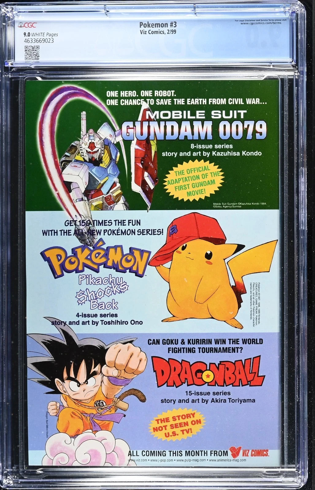 1999 Pokemon The Electric Tale of Pikachu #3 Comic CGC 9.0
