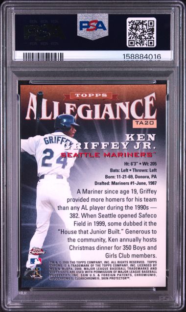 2000 TOPPS CHROME ALLEGIANCE #TA20 KEN GRIFFEY JR. ALLEGIANCE