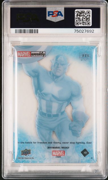 2019 UPPER DECK MARVEL WEEKLY #FT-1 CAPTAIN AMERICA PROMO PSA 10 SC7