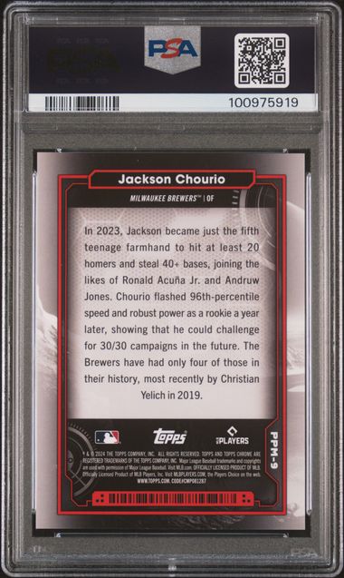 2024 TOPPS COSMIC CHROME PLANETARY PURSUIT #9 JACKSON CHOURIO PLANETARY PURSUIT-MERCURY PSA 10 SC4