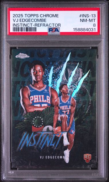 2025 TOPPS CHROME INSTINCT #INS-13 VJ EDGECOMBE INSTINCT-REFRACTOR PSA 8