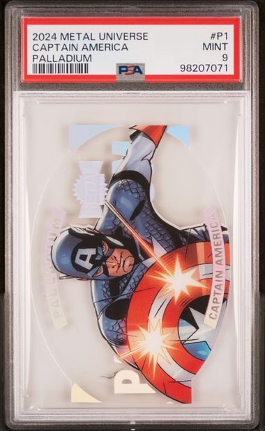 2024 SKYBOX METAL UNIVERSE AVENGERS PALLADIUM #P1 CAPTAIN AMERICA PSA 9 SC7