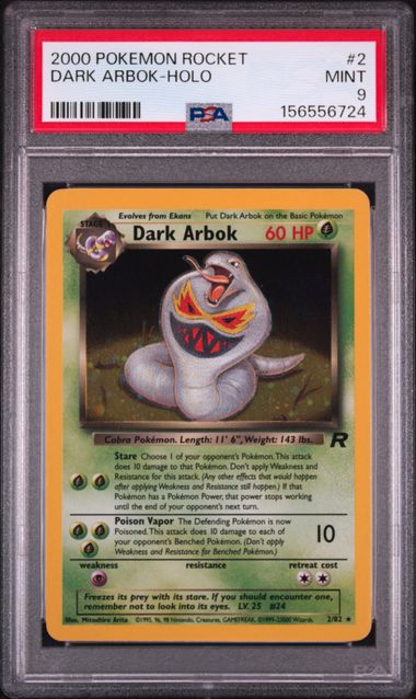 2000 POKEMON ROCKET #2 DARK ARBOK-HOLO PSA 9