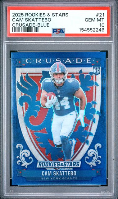 2025 PANINI ROOKIES &amp; STARS CRUSADE #21 CAM SKATTEBO CRUSADE-BLUE PSA 10 SC2