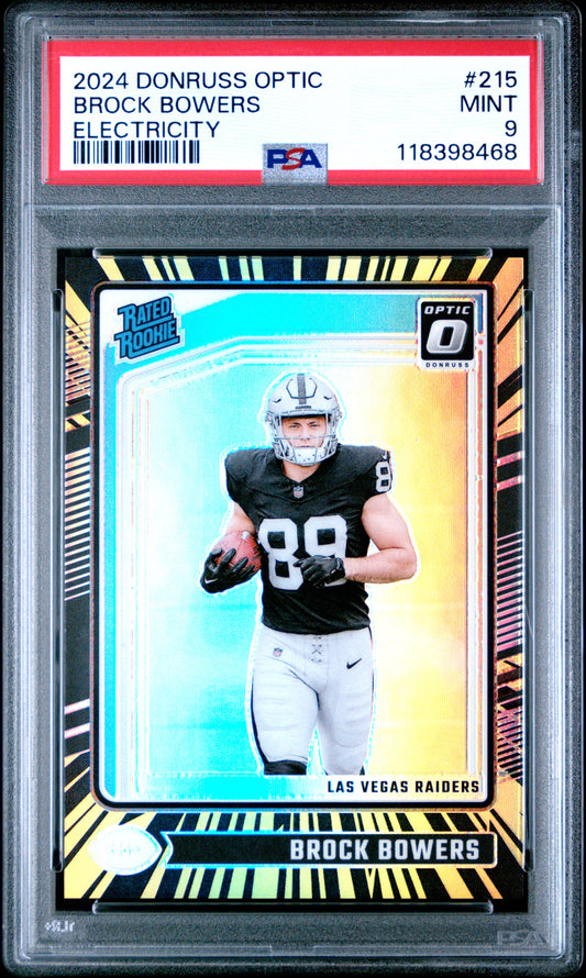 2024 Donruss Optic Brock Bowers Electricity Rated Rookie 45/75 #215 PSA 9
