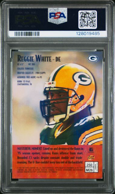 1997 FINEST #250 REGGIE WHITE REFRACTOR PSA 6