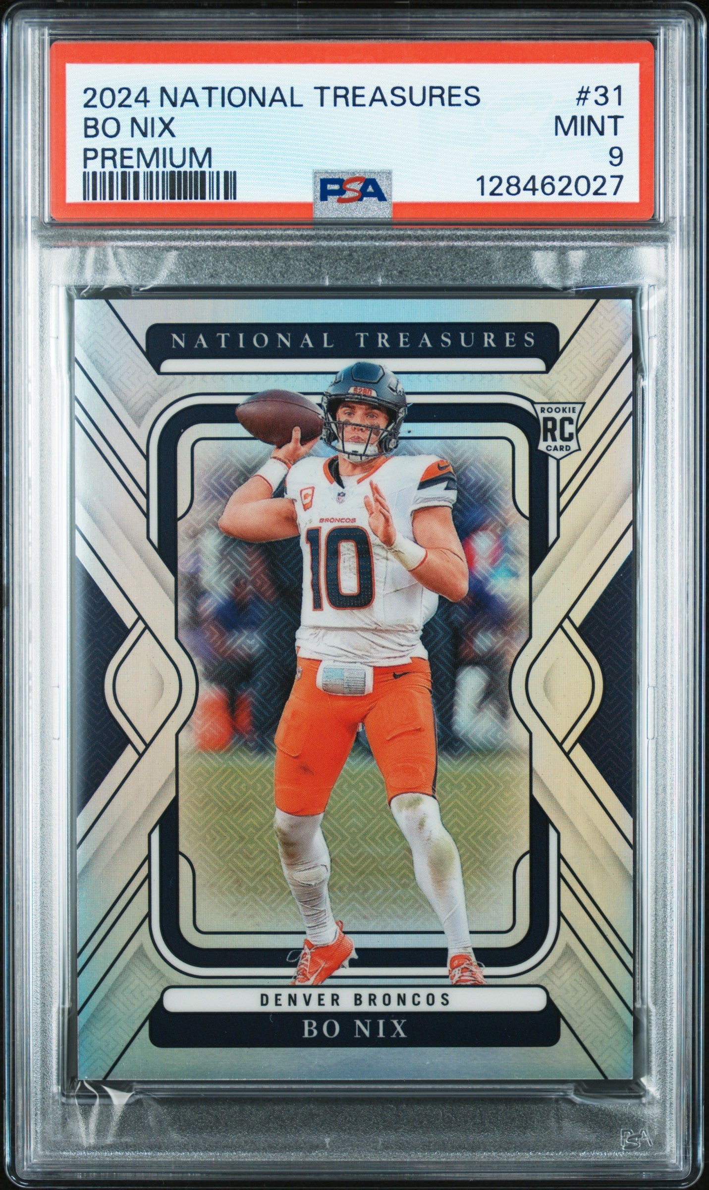 2024 Panini National Treasures Bo Nix Premium RC 06/35 #31 PSA 9