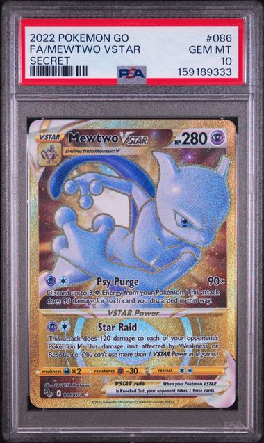 2022 POKEMON GO #086 FA/MEWTWO VSTAR SECRET PSA 10 SC1