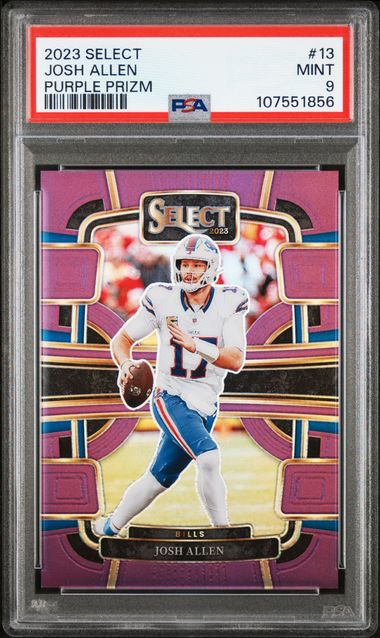2023 PANINI SELECT #13 JOSH ALLEN PURPLE PRIZM PSA 9