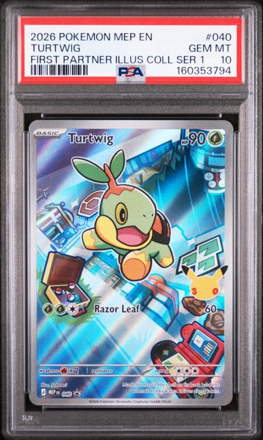 2026 POKEMON MEP EN-ME BLACK STAR PROMO #040 TURTWIG FIRST PARTNER ILLUS COLL SER 1 PSA 10 SC1