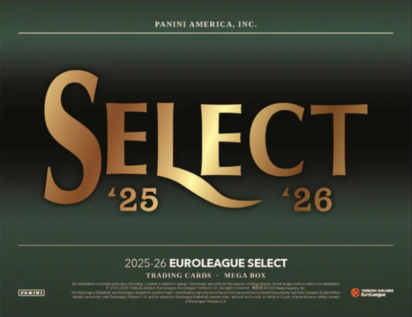 2025-26 Panini Select EuroLeague Basketball Hobby Mega Box (Cracked Ice Prizms)