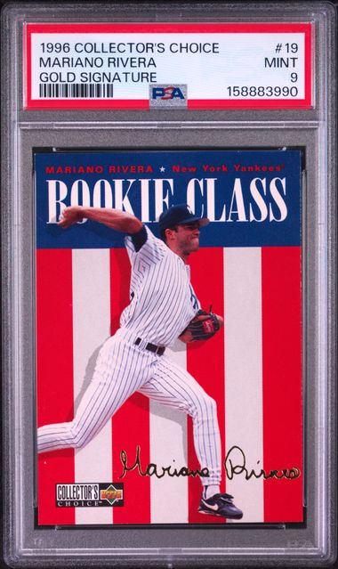 1996 COLLECTOR'S CHOICE #19 MARIANO RIVERA GOLD SIGNATURE PSA 9 SC4