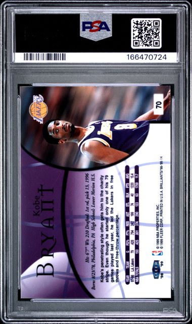 1998 FLEER BRILLIANTS #70 KOBE BRYANT PSA 8